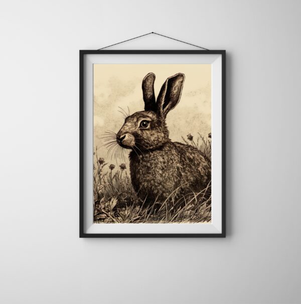 Vintage Rabbit Print