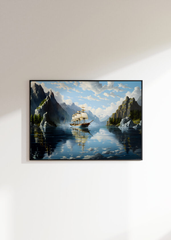 Sailing Ship In A Fjord