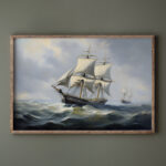 Vintage Sailing Ship Painting