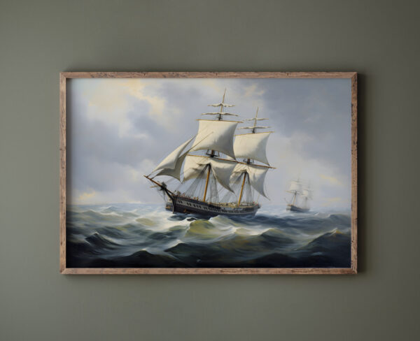 Vintage Sailing Ship Painting